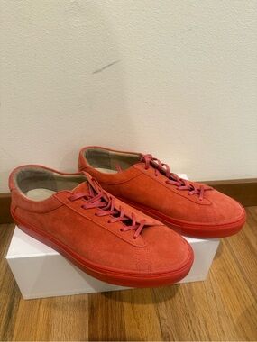 Koio Capri low-top sneakers in a red suede Size 9